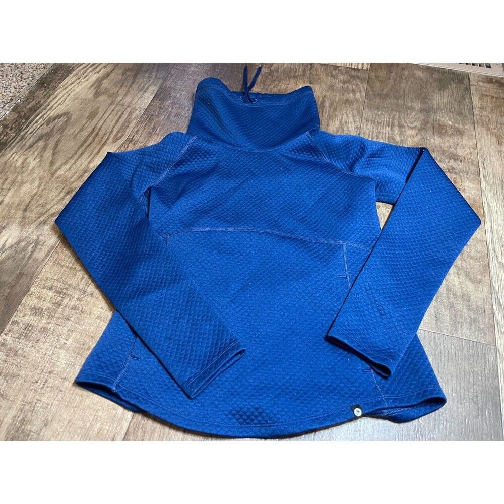 Marmot Sweater Jacket Womens Small S Blue Turtle Neck Long Sleeve Quilted